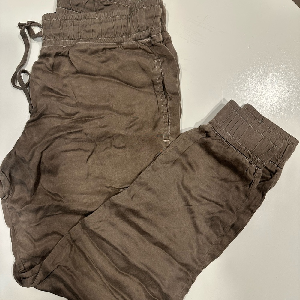 Maven West Brown Elastic Waist Jogger Pants